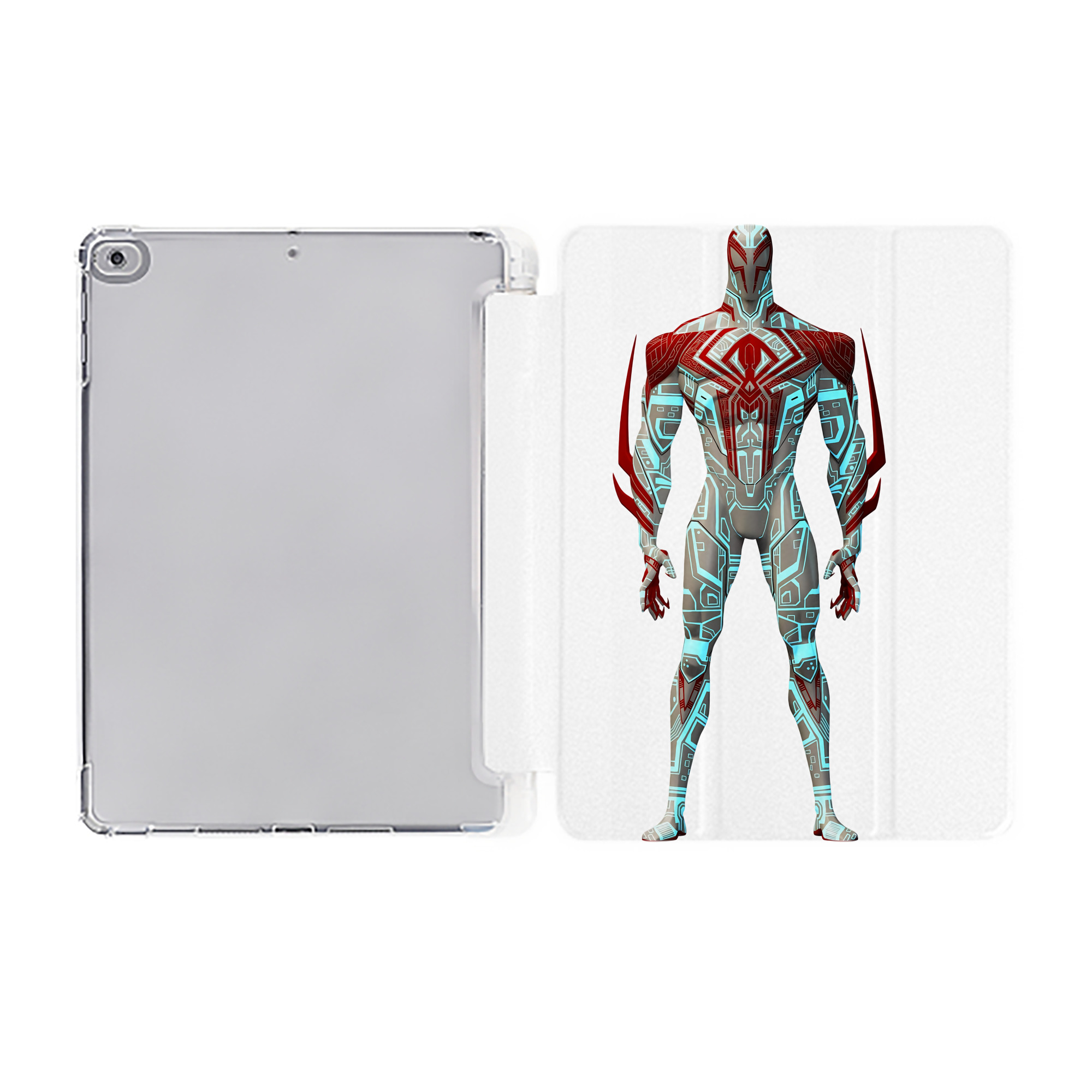 （画像用） Spider Man スパイダーマン IPad ケース ペン収納付き 三つ折りスタンド PUレザー×シリコン 対応機種9.5/10.5/10.9インチ